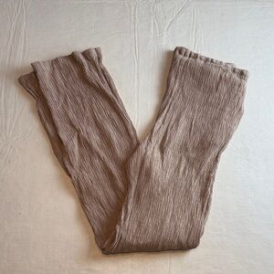 ZARA Women's Tan Beige Elastic Drawstring Waist Crinkled Pants Size S